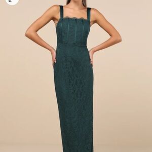 Elegant Green Lace Dress